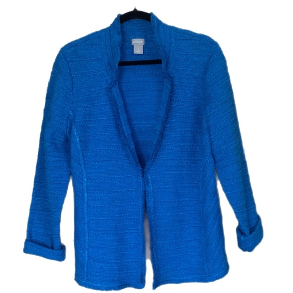 CHICO'S Structured Textured Cardigan Sweater Top Size 2 (US Large) Women’s - Picture 1 of 7